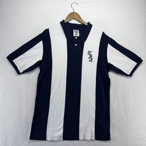 West Bromwich Albion Polo Shirt Men's XL Blue White Colorblock Rugby Soccer y2k